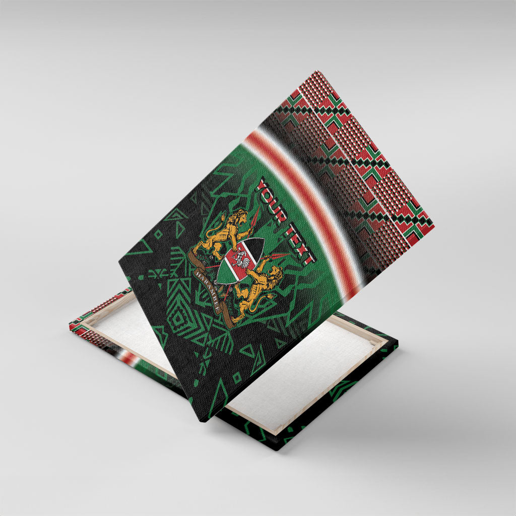 Personalized Kenya Independence Day Canvas Wall Art Tribal Lion 1963 Maasai Beadwork
