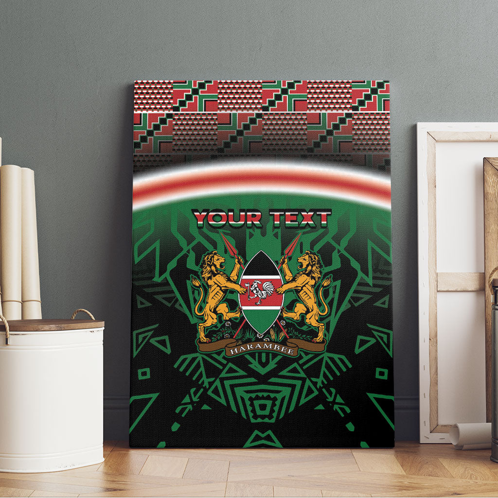 Personalized Kenya Independence Day Canvas Wall Art Tribal Lion 1963 Maasai Beadwork