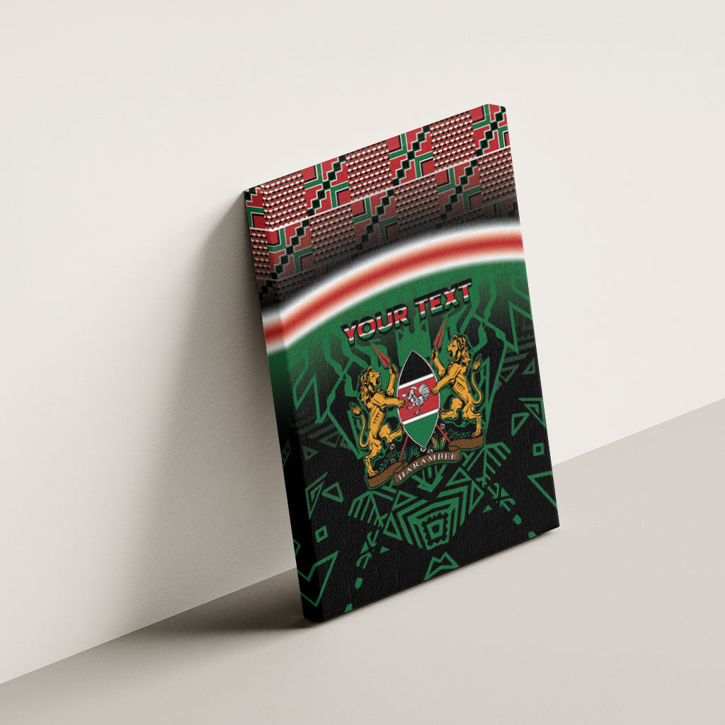 Personalized Kenya Independence Day Canvas Wall Art Tribal Lion 1963 Maasai Beadwork