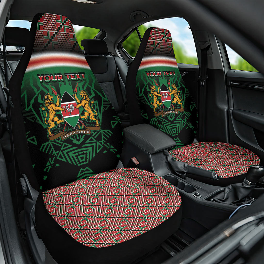 Personalized Kenya Independence Day Car Seat Cover Tribal Lion 1963 Maasai Beadwork