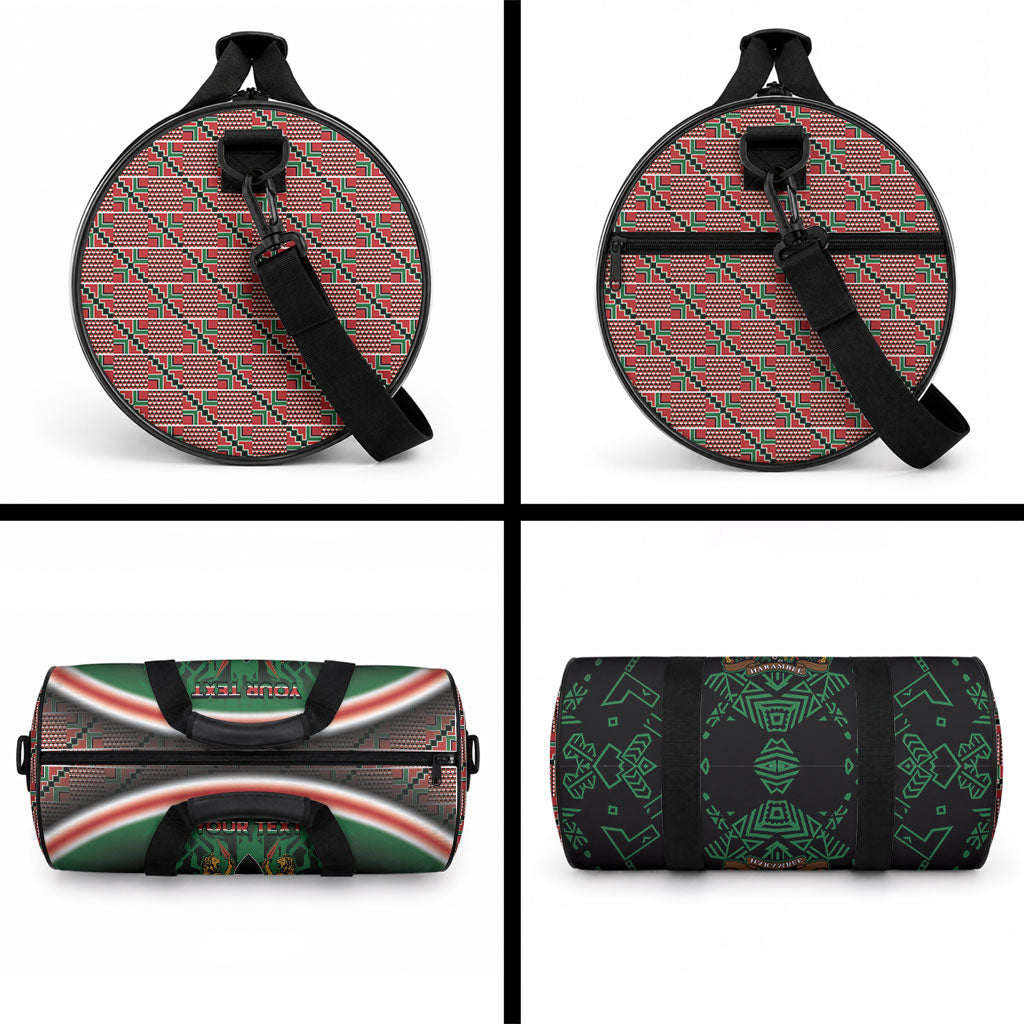 Personalized Kenya Independence Day Duffle Bag Tribal Lion 1963 Maasai Beadwork