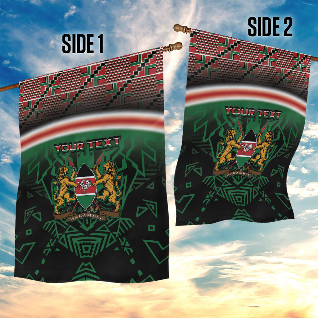 Personalized Kenya Independence Day Garden Flag Tribal Lion 1963 Maasai Beadwork
