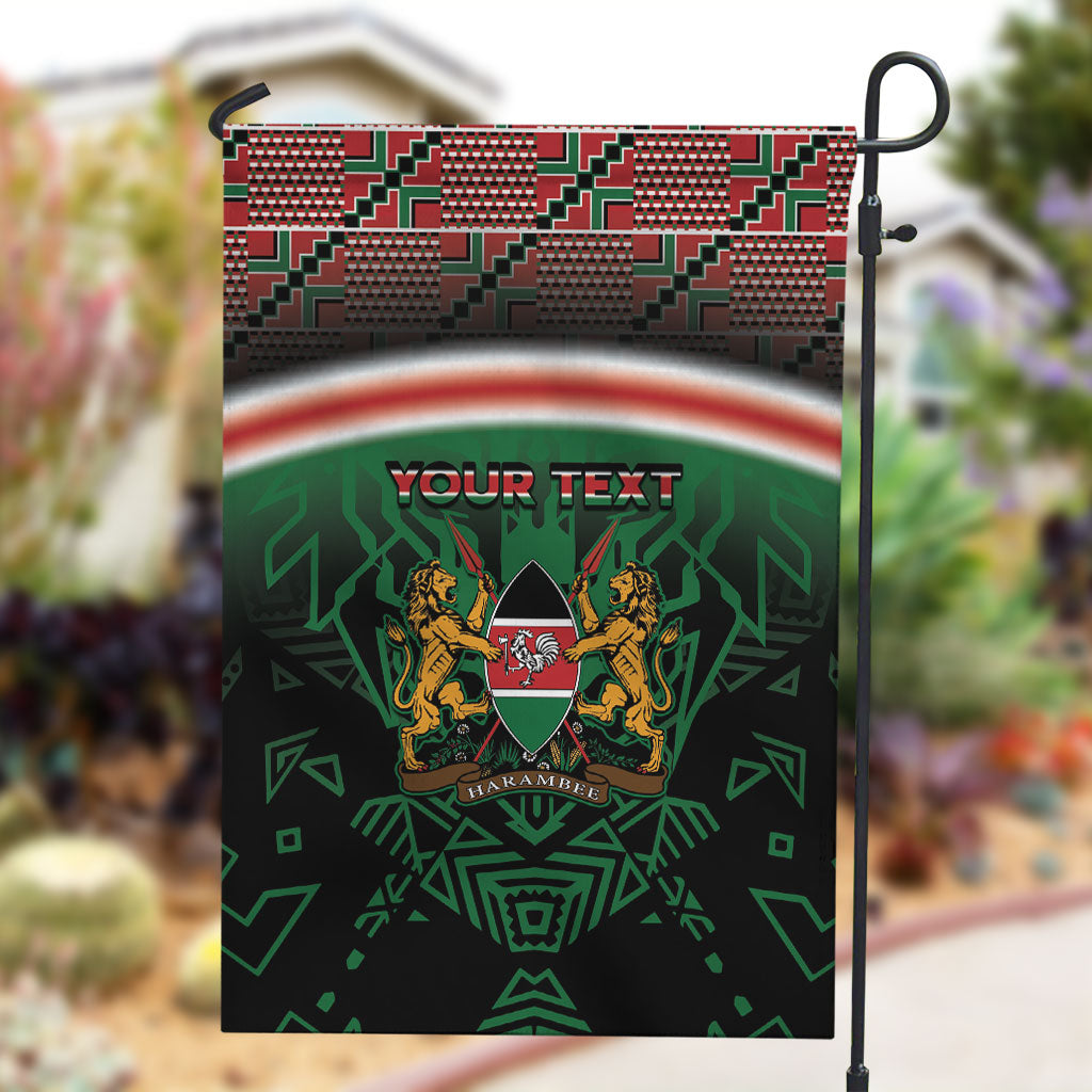 Personalized Kenya Independence Day Garden Flag Tribal Lion 1963 Maasai Beadwork