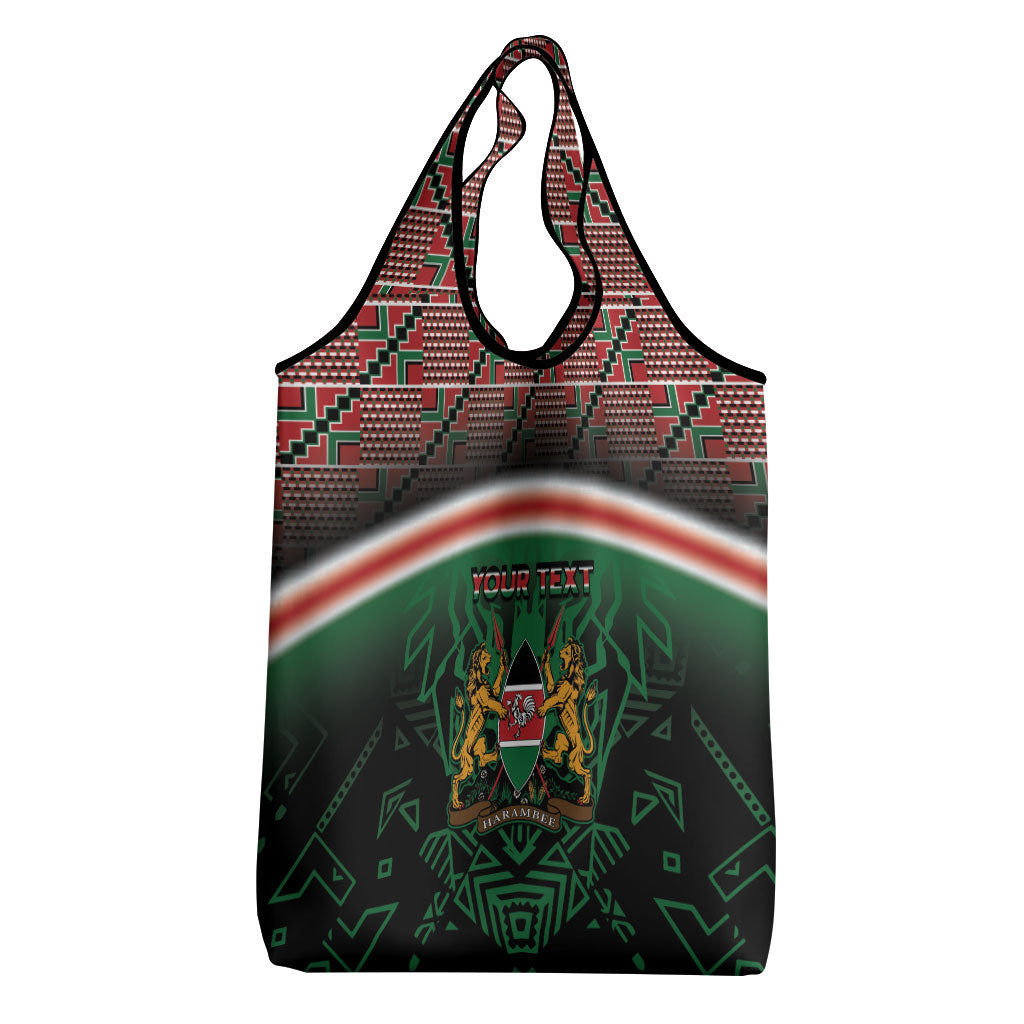 Personalized Kenya Independence Day Grocery Bag Tribal Lion 1963 Maasai Beadwork