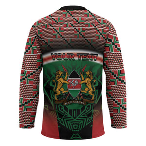Personalized Kenya Independence Day Hockey Jersey Tribal Lion 1963 Maasai Beadwork