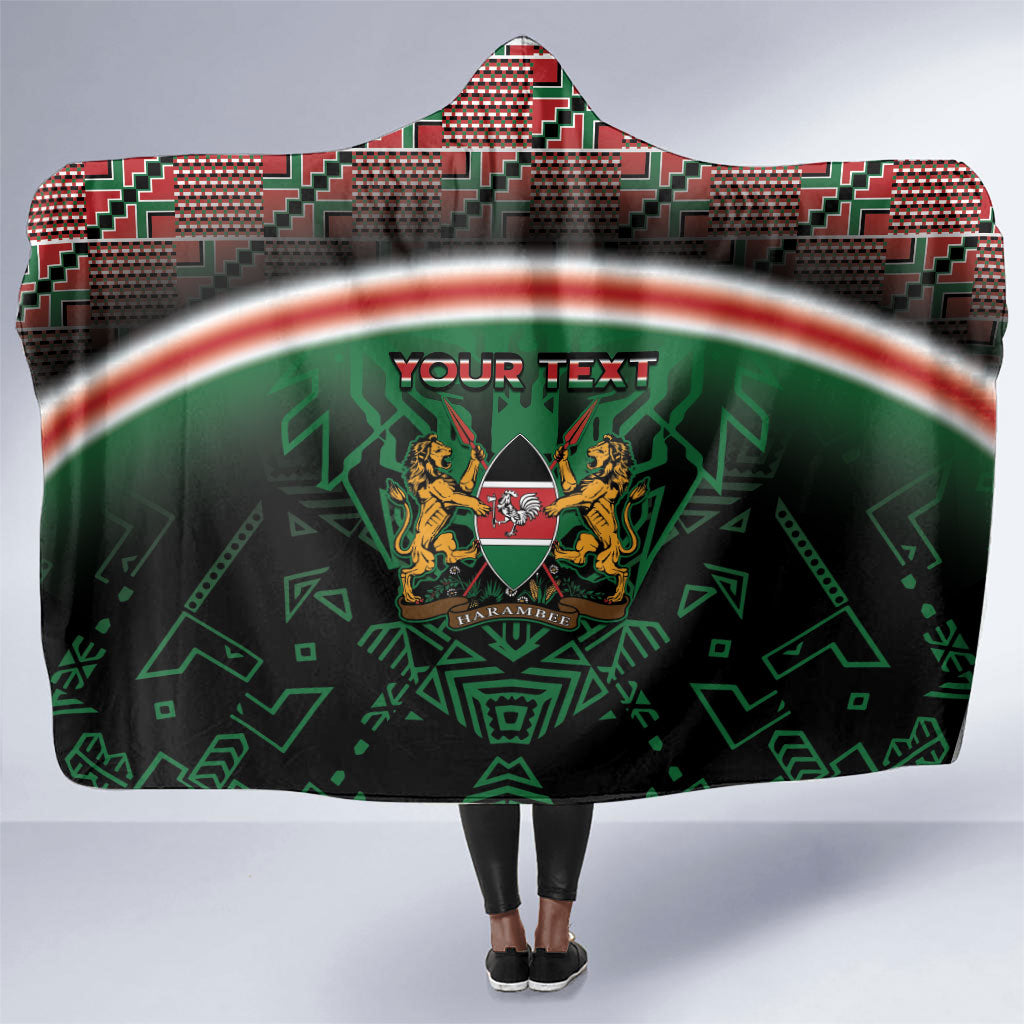 Personalized Kenya Independence Day Hooded Blanket Tribal Lion 1963 Maasai Beadwork