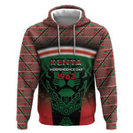 Personalized Kenya Independence Day Hoodie Tribal Lion 1963 Maasai Beadwork