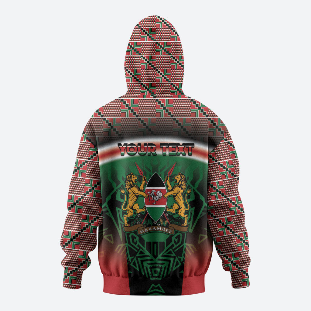 Personalized Kenya Independence Day Hoodie Tribal Lion 1963 Maasai Beadwork