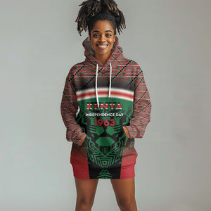 Personalized Kenya Independence Day Hoodie Dress Tribal Lion 1963 Maasai Beadwork