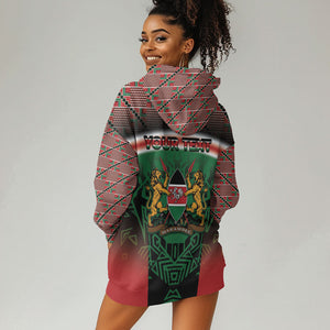 Personalized Kenya Independence Day Hoodie Dress Tribal Lion 1963 Maasai Beadwork