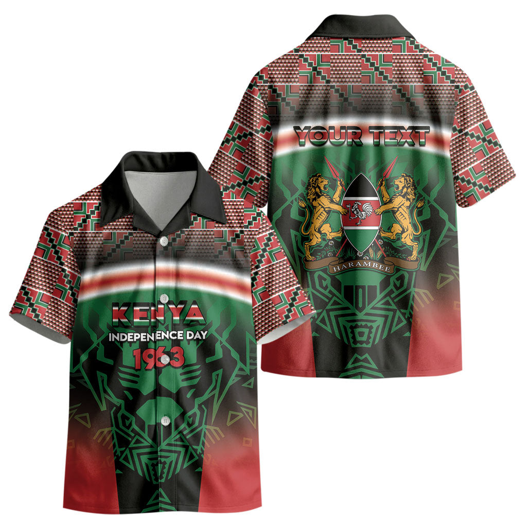 Personalized Kenya Independence Day Kid Hawaiian Shirt Tribal Lion 1963 Maasai Beadwork