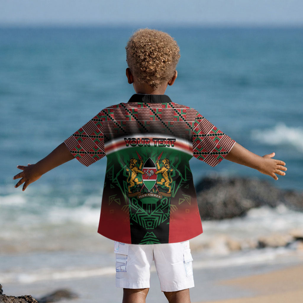 Personalized Kenya Independence Day Kid Hawaiian Shirt Tribal Lion 1963 Maasai Beadwork
