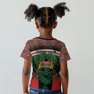 Personalized Kenya Independence Day Kid T shirt Tribal Lion 1963 Maasai Beadwork
