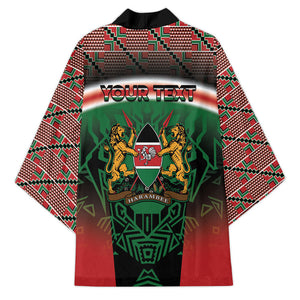 Personalized Kenya Independence Day Kimono Tribal Lion 1963 Maasai Beadwork