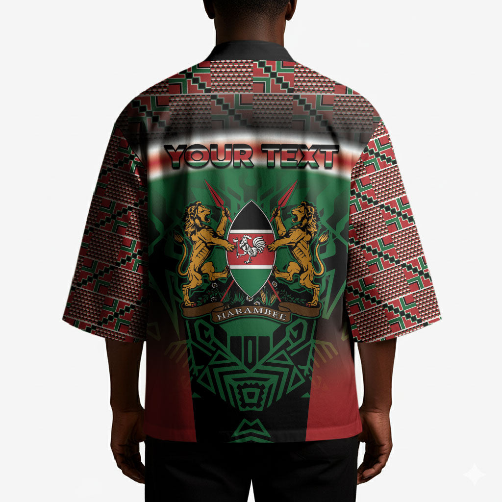 Personalized Kenya Independence Day Kimono Tribal Lion 1963 Maasai Beadwork