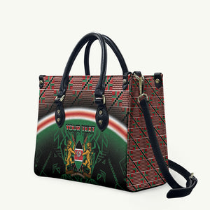 Personalized Kenya Independence Day Leather Bag Tribal Lion 1963 Maasai Beadwork