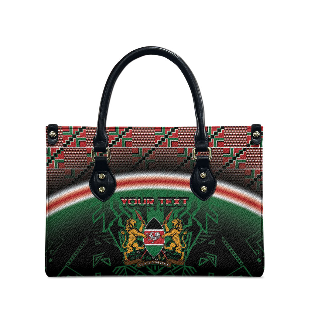 Personalized Kenya Independence Day Leather Bag Tribal Lion 1963 Maasai Beadwork