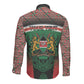 Personalized Kenya Independence Day Long Sleeve Button Shirt Tribal Lion 1963 Maasai Beadwork