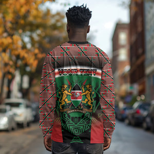 Personalized Kenya Independence Day Long Sleeve Shirt Tribal Lion 1963 Maasai Beadwork