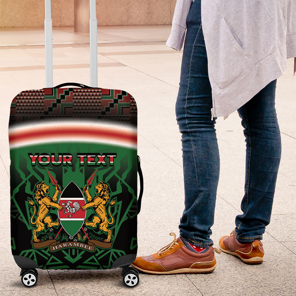 Personalized Kenya Independence Day Luggage Cover Tribal Lion 1963 Maasai Beadwork