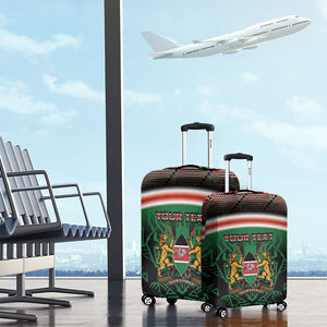 Personalized Kenya Independence Day Luggage Cover Tribal Lion 1963 Maasai Beadwork