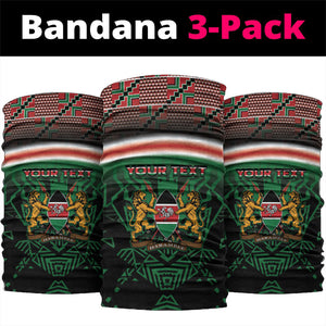 Personalized Kenya Independence Day Neck Gaiter Tribal Lion 1963 Maasai Beadwork