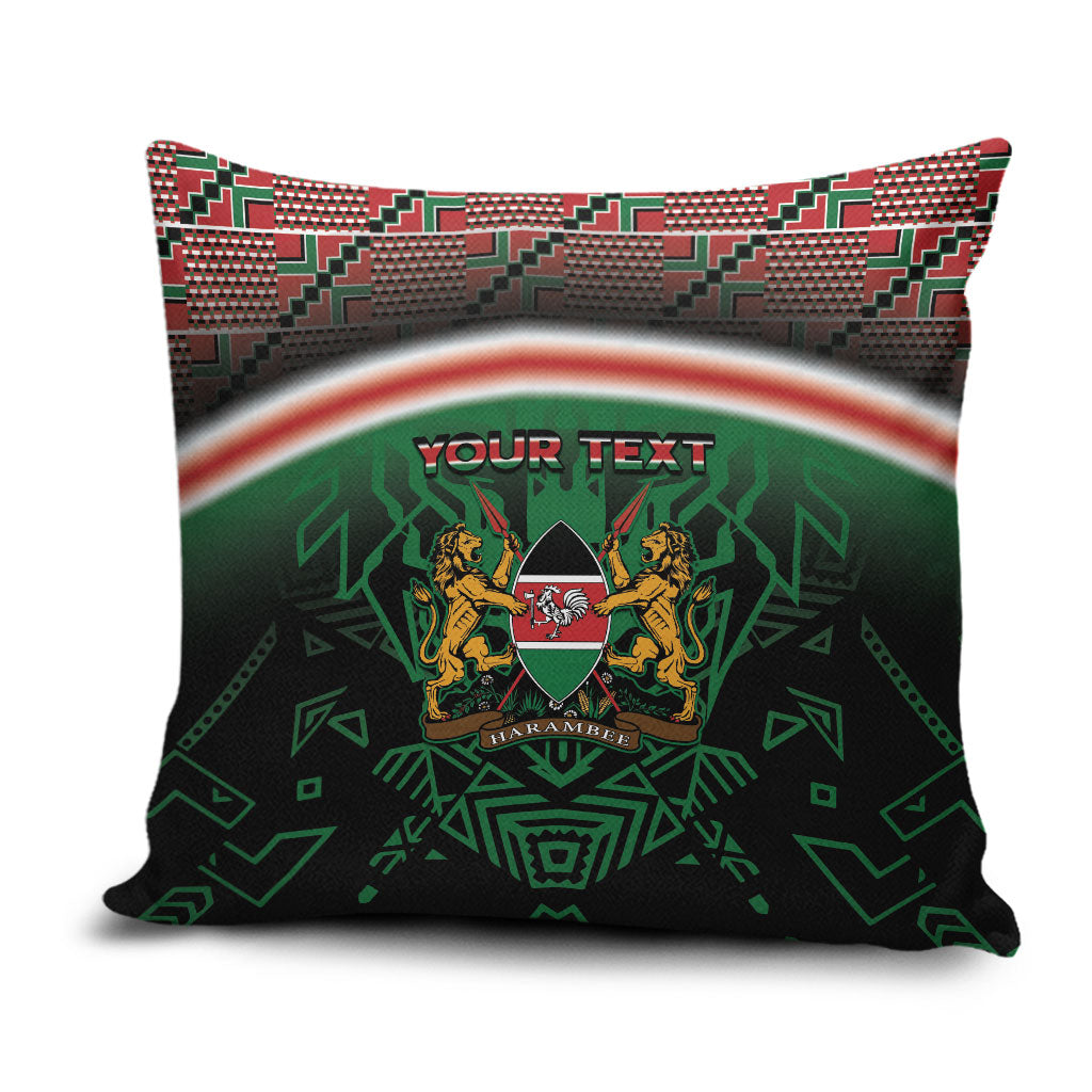 Personalized Kenya Independence Day Pillow Cover Tribal Lion 1963 Maasai Beadwork