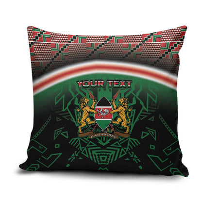 Personalized Kenya Independence Day Pillow Cover Tribal Lion 1963 Maasai Beadwork