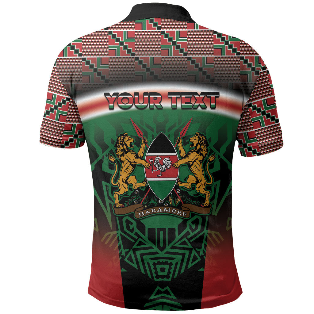 Personalized Kenya Independence Day Polo Shirt Tribal Lion 1963 Maasai Beadwork