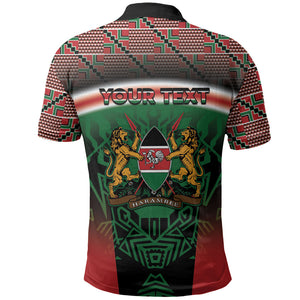 Personalized Kenya Independence Day Polo Shirt Tribal Lion 1963 Maasai Beadwork