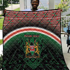 Personalized Kenya Independence Day Quilt Tribal Lion 1963 Maasai Beadwork