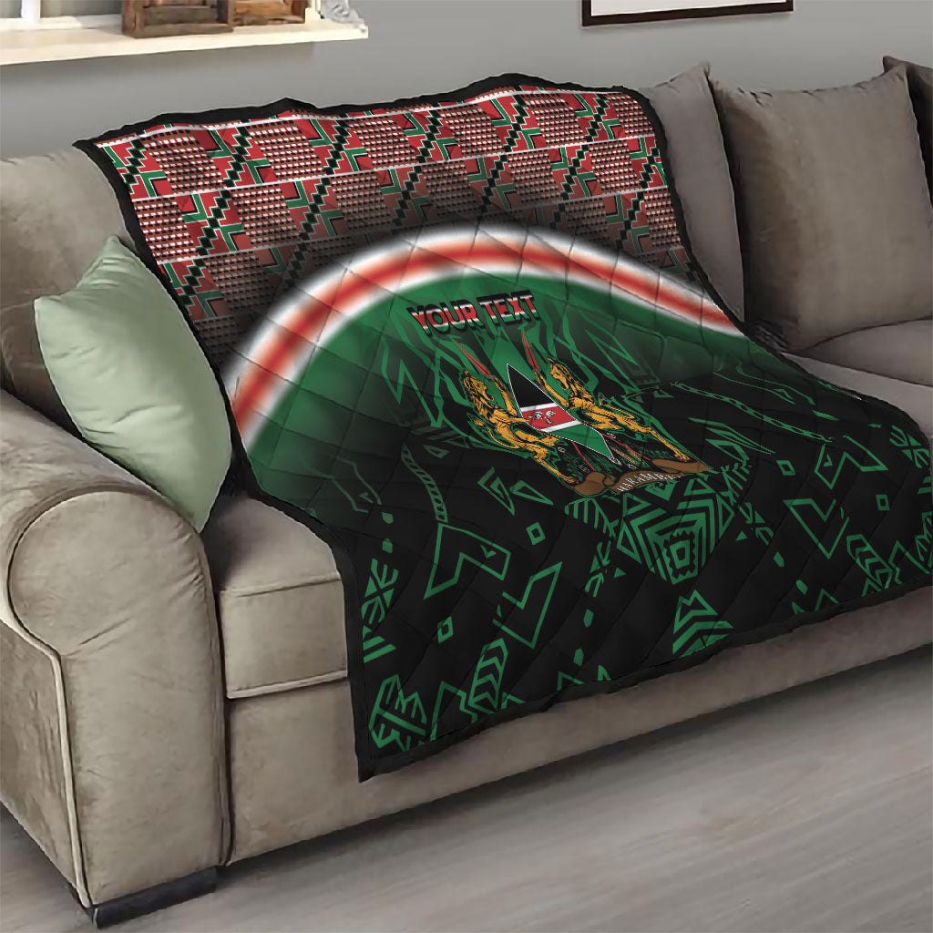 Personalized Kenya Independence Day Quilt Tribal Lion 1963 Maasai Beadwork