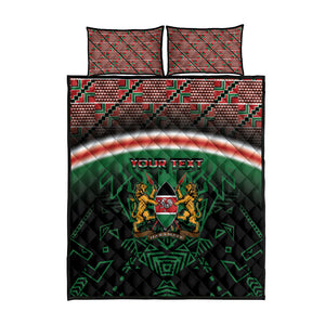 Personalized Kenya Independence Day Quilt Bed Set Tribal Lion 1963 Maasai Beadwork