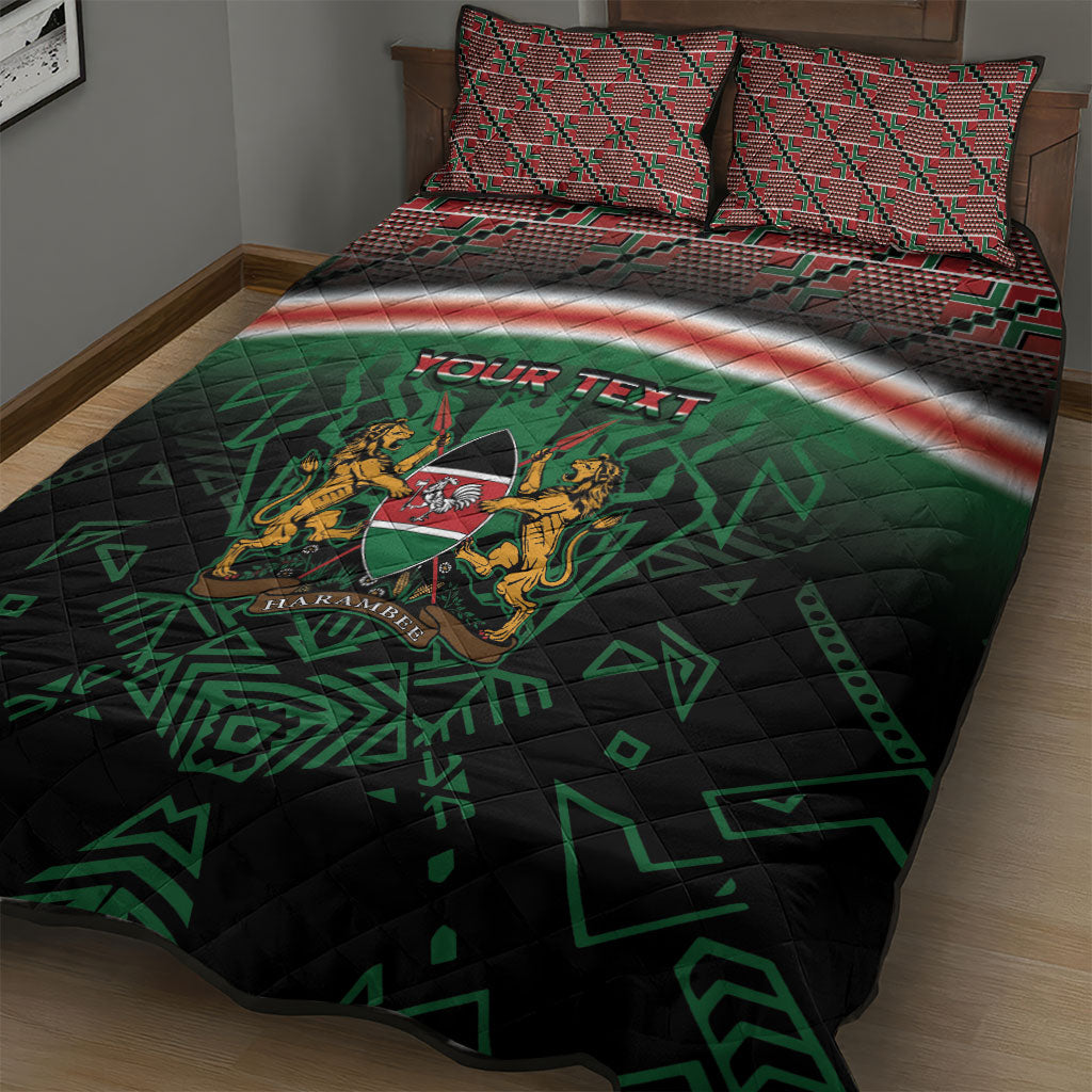 Personalized Kenya Independence Day Quilt Bed Set Tribal Lion 1963 Maasai Beadwork