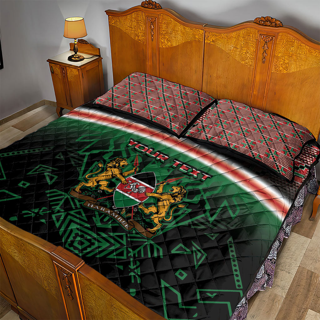 Personalized Kenya Independence Day Quilt Bed Set Tribal Lion 1963 Maasai Beadwork