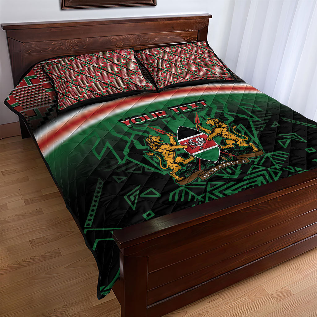 Personalized Kenya Independence Day Quilt Bed Set Tribal Lion 1963 Maasai Beadwork