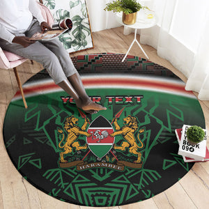 Personalized Kenya Independence Day Round Carpet Tribal Lion 1963 Maasai Beadwork