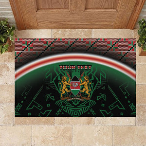 Personalized Kenya Independence Day Rubber Doormat Tribal Lion 1963 Maasai Beadwork