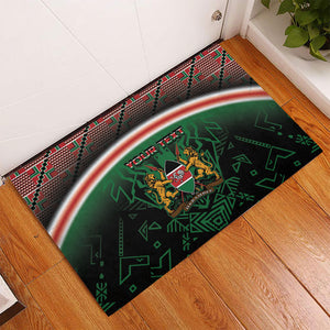 Personalized Kenya Independence Day Rubber Doormat Tribal Lion 1963 Maasai Beadwork