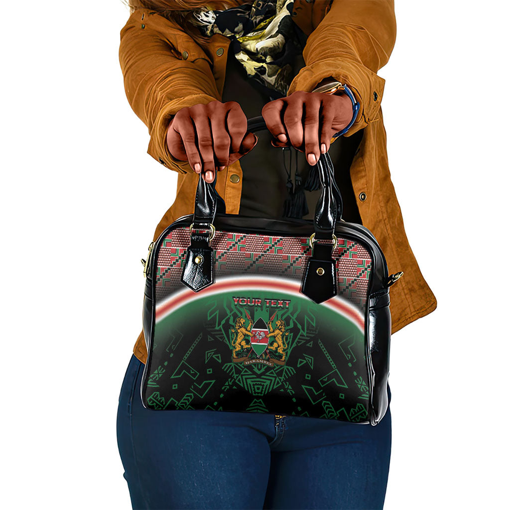 Personalized Kenya Independence Day Shoulder Handbag Tribal Lion 1963 Maasai Beadwork