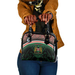 Personalized Kenya Independence Day Shoulder Handbag Tribal Lion 1963 Maasai Beadwork
