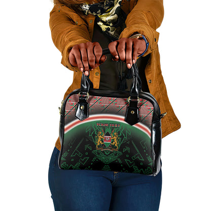 Personalized Kenya Independence Day Shoulder Handbag Tribal Lion 1963 Maasai Beadwork