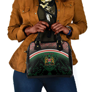 Personalized Kenya Independence Day Shoulder Handbag Tribal Lion 1963 Maasai Beadwork