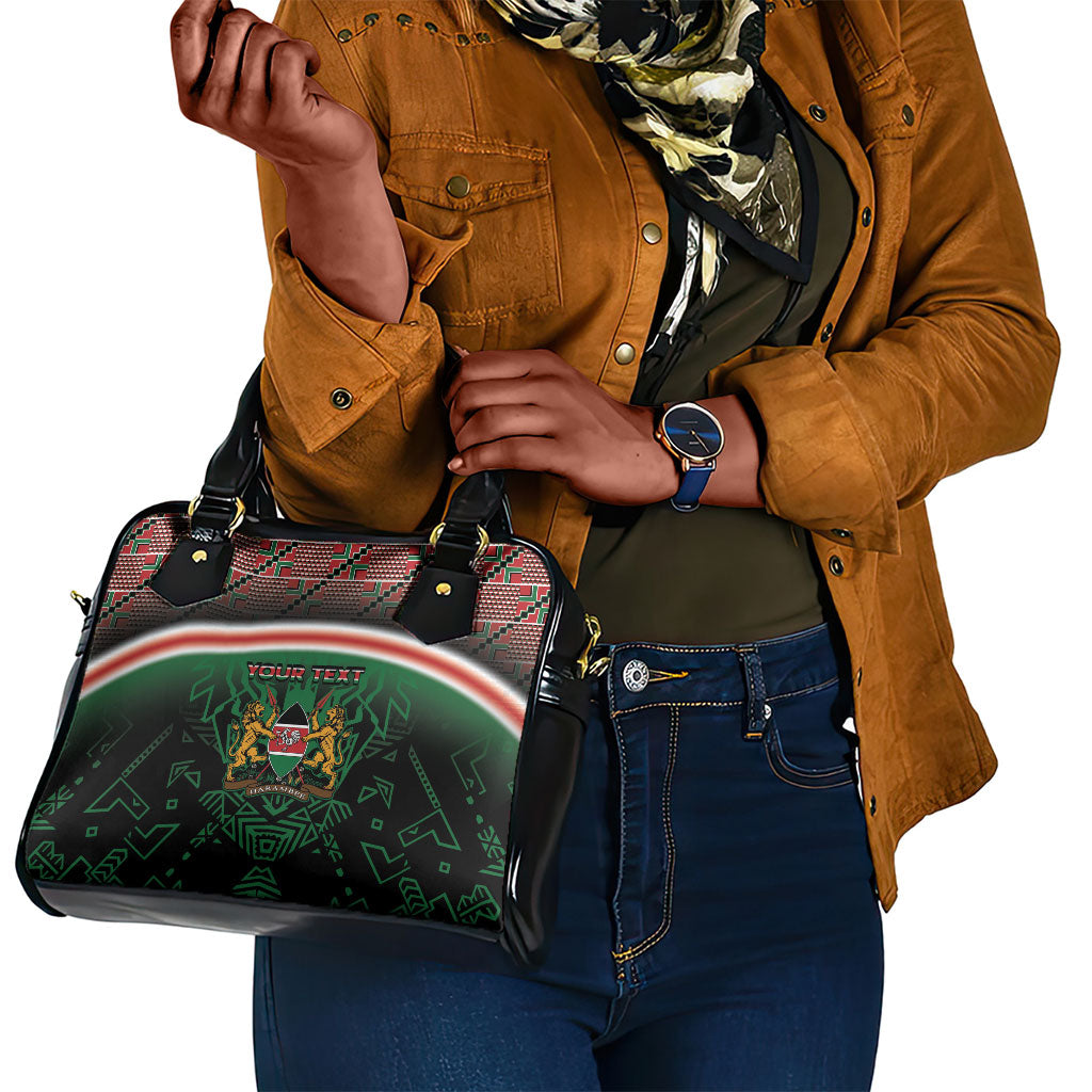Personalized Kenya Independence Day Shoulder Handbag Tribal Lion 1963 Maasai Beadwork