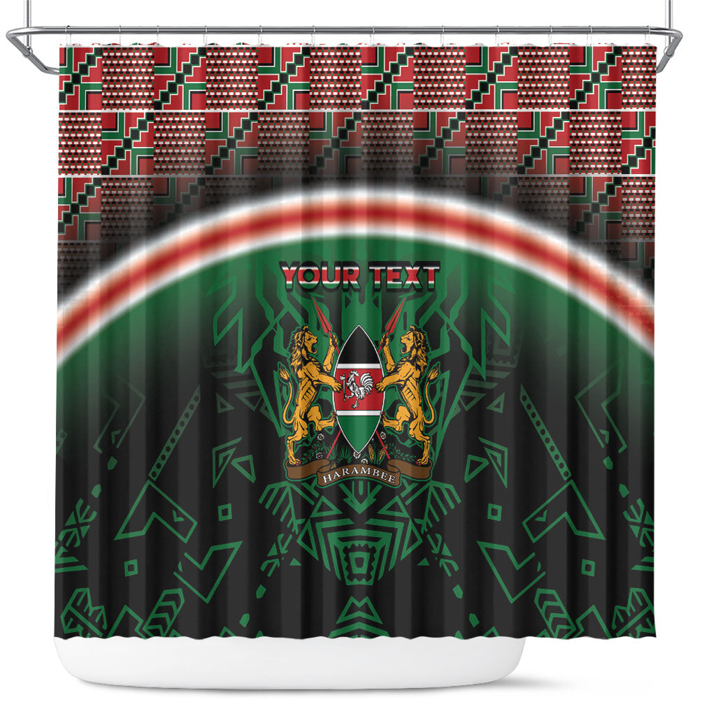 Personalized Kenya Independence Day Shower Curtain Tribal Lion 1963 Maasai Beadwork