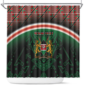 Personalized Kenya Independence Day Shower Curtain Tribal Lion 1963 Maasai Beadwork