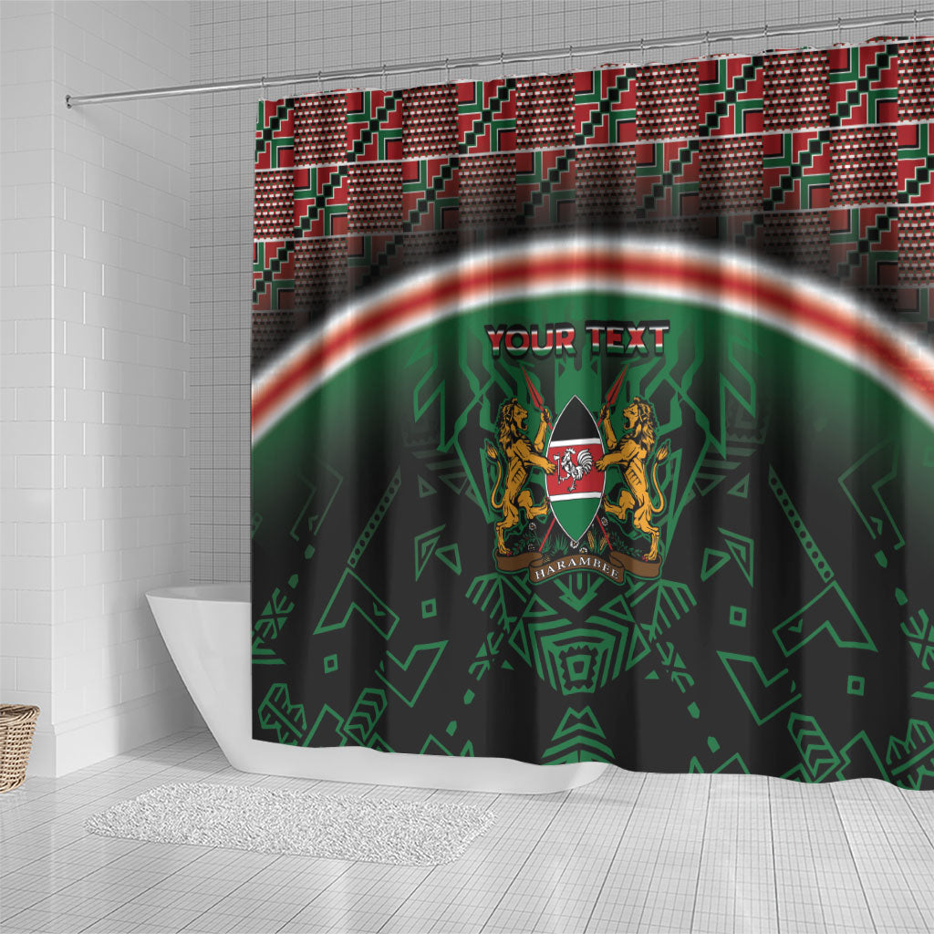 Personalized Kenya Independence Day Shower Curtain Tribal Lion 1963 Maasai Beadwork