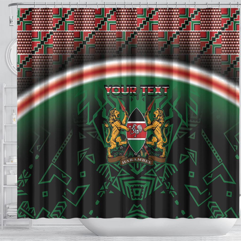Personalized Kenya Independence Day Shower Curtain Tribal Lion 1963 Maasai Beadwork