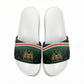 Personalized Kenya Independence Day Slide Sandals Tribal Lion 1963 Maasai Beadwork
