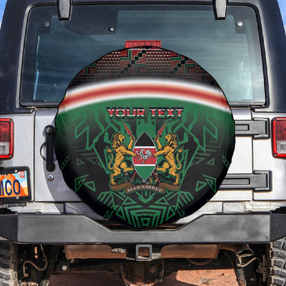Personalized Kenya Independence Day Spare Tire Cover Tribal Lion 1963 Maasai Beadwork
